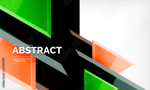 Free Download Tech futuristic geometric 3d shapes, minimal abstract background - GFXLoad