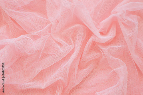 Baby pink tulle close-up background
