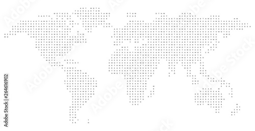 World map filled with Mother Earth text pattern.