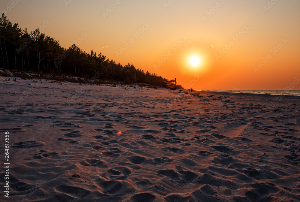 Sonnenuntergang Strand Karwia Düne