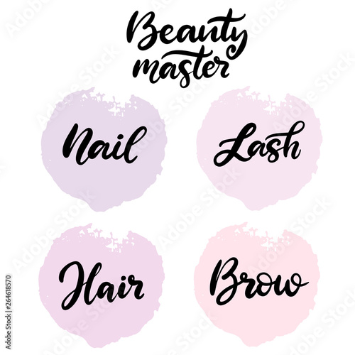 Beauty master lettering vector illustration