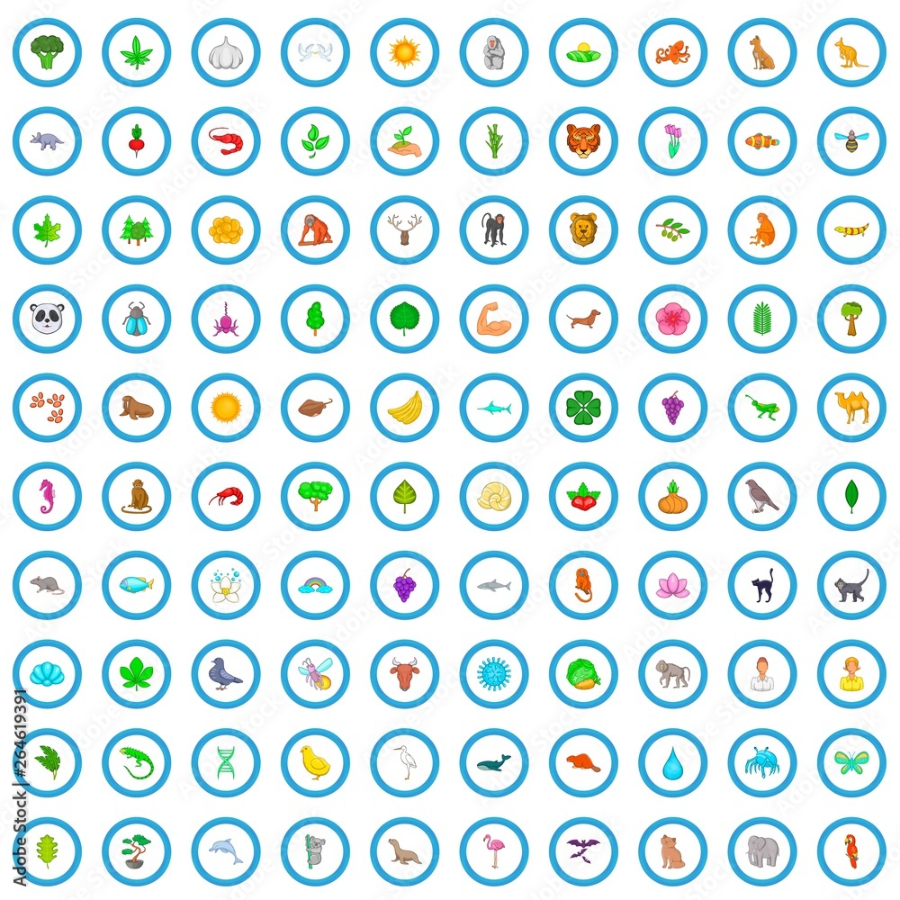 100 vital icons set in cartoon style for any design vector illustration 100 vital icons set in cartoon style for any design vector illustration