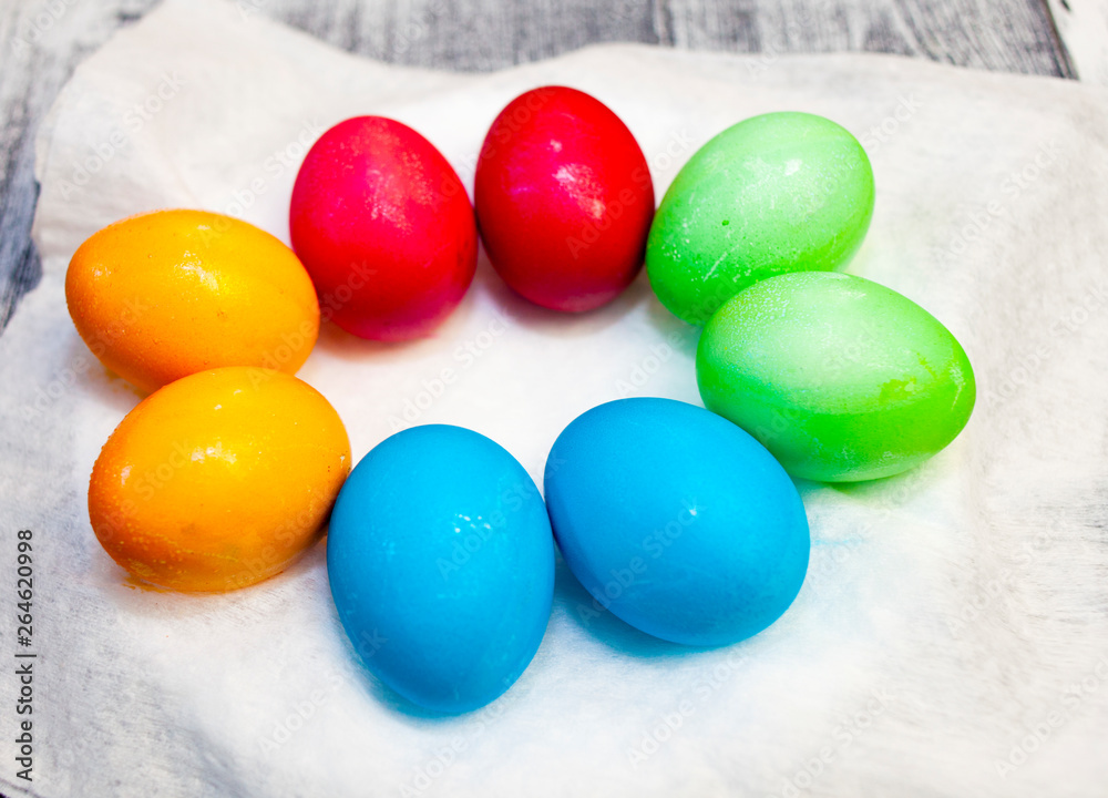 Painting eggs for Easter. Dyes for eggs for Easter Painting eggs for Easter. Dyes for eggs for Easter