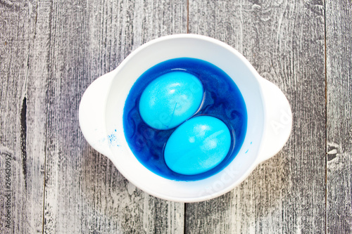 Painting eggs for Easter. Dyes for eggs for Easter
