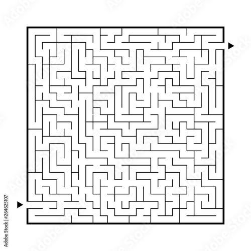Difficult big maze. Game for kids and adults. Puzzle for children. Labyrinth conundrum. Find the right path. Flat vector illustration.
