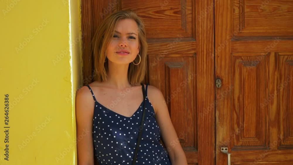 Model standing by the door Model standing by the door
