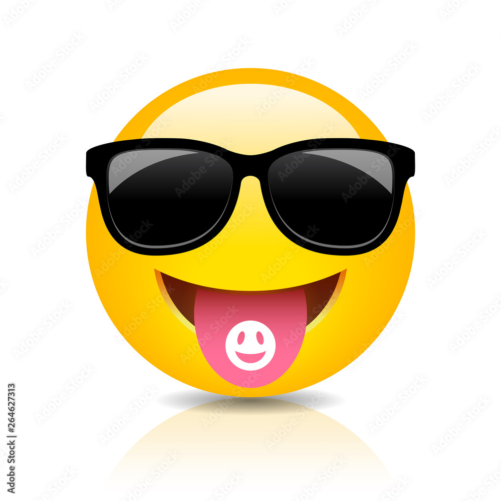 Cool clubber emoji vector cartoon Cool clubber emoji vector cartoon