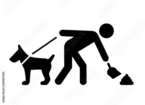 Clean after your dog vector pictogram