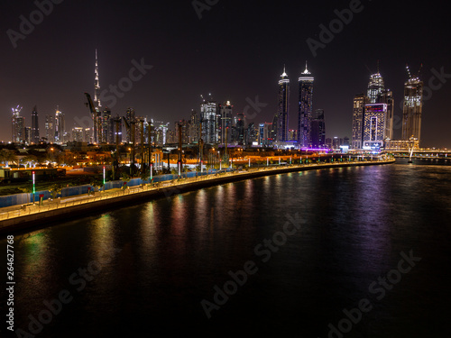 Skyline of Dubai at night