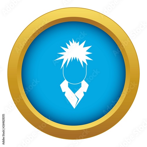 Singer icon blue vector isolated on white background for any design