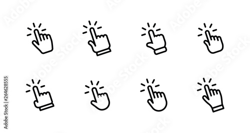 Clicking finger icon  hand pointer vector collection
