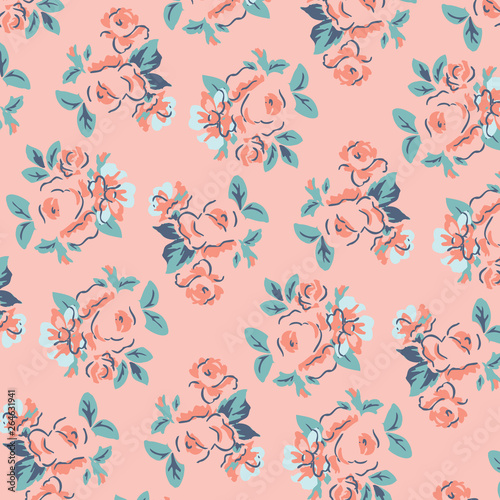 Fashionable pattern in small flowers. Floral background for textiles © eylul_design