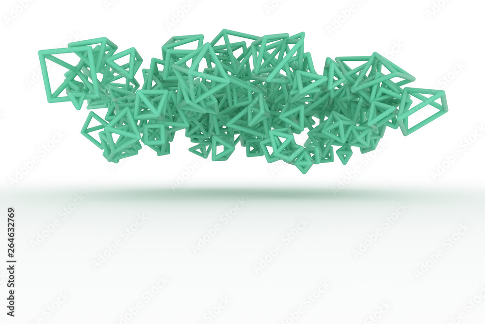 custom made wallpaper toronto digitalConcepture geometric, bunch of triangle or square, flying, inter-locked for design texture, background. 3D render.