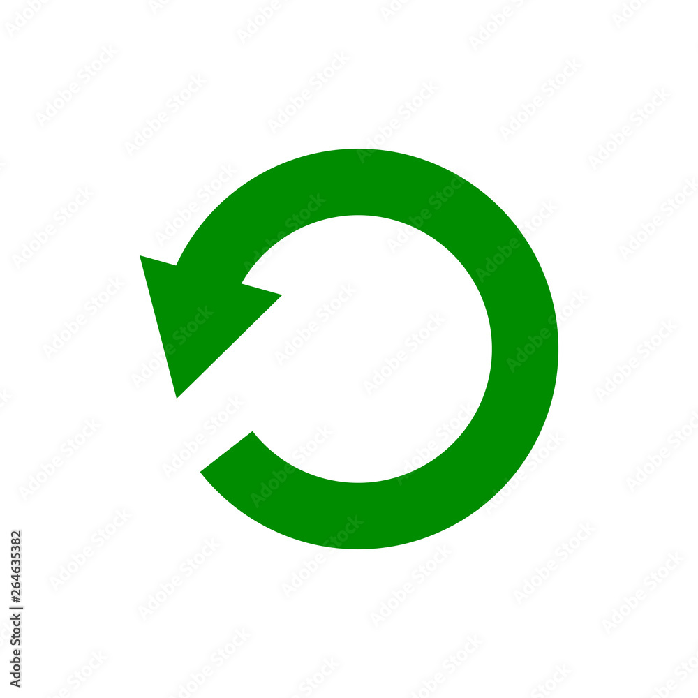 Vector image of an isolated arrow pointing to circular rotation. Design of a flat arrow icon indicating circular motion Vector image of an isolated arrow pointing to circular rotation. Design of a flat arrow icon indicating circular motion