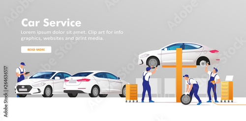 Car service and repair. Vector illustration.