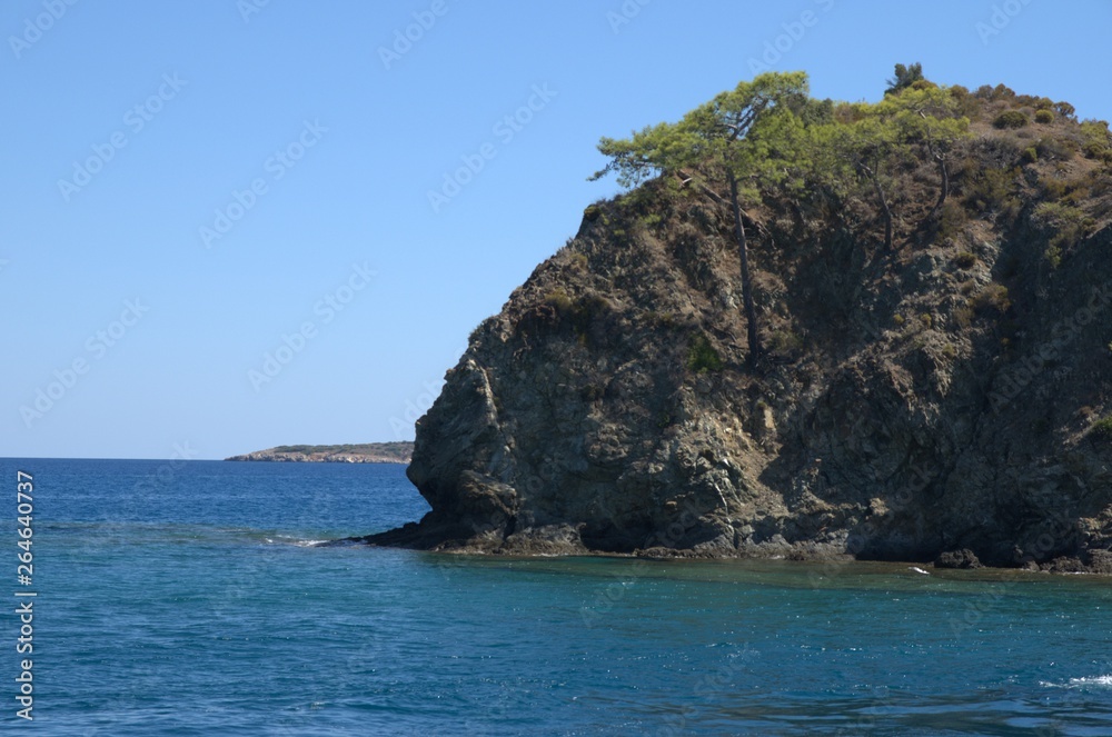 Big rock close-up in the Mediterranean Sea. Big rock close-up in the Mediterranean Sea.