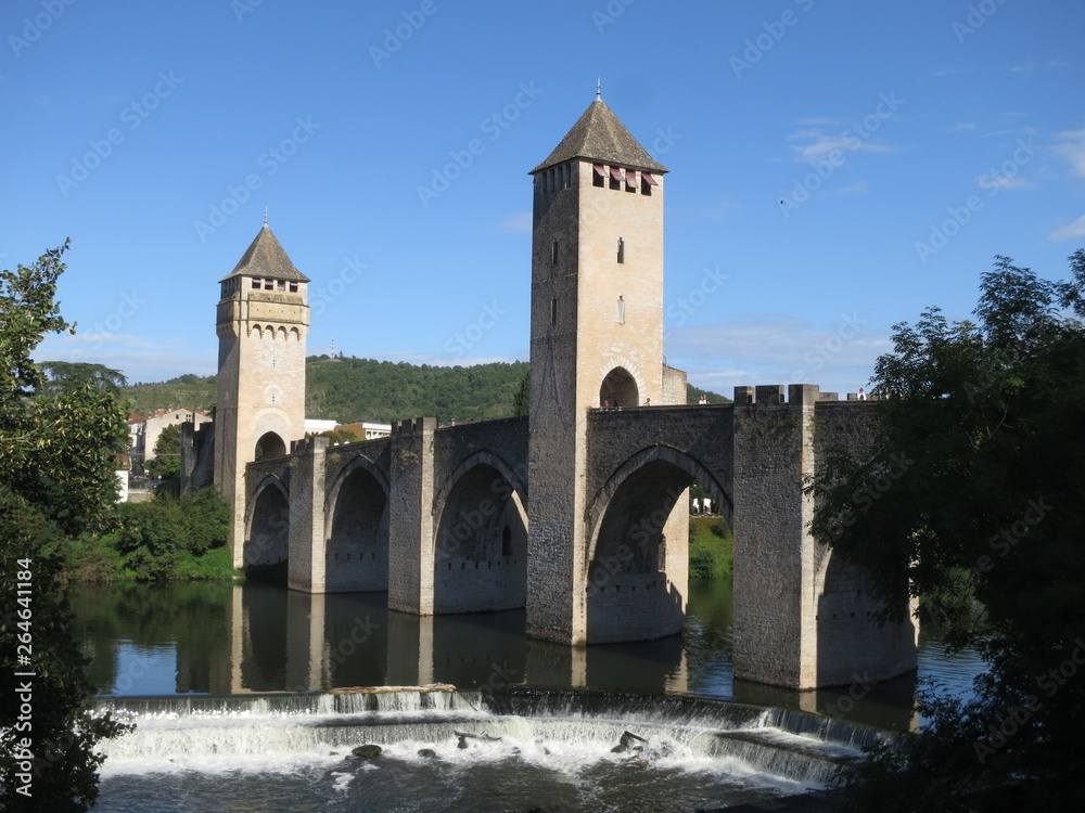 Town of Cahors along the GR 65, Via Podiensis, also know as Le Puy Route, in southern France. French part of the Camino de Santiago.