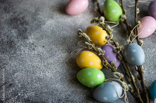Easter frame with colored eggs