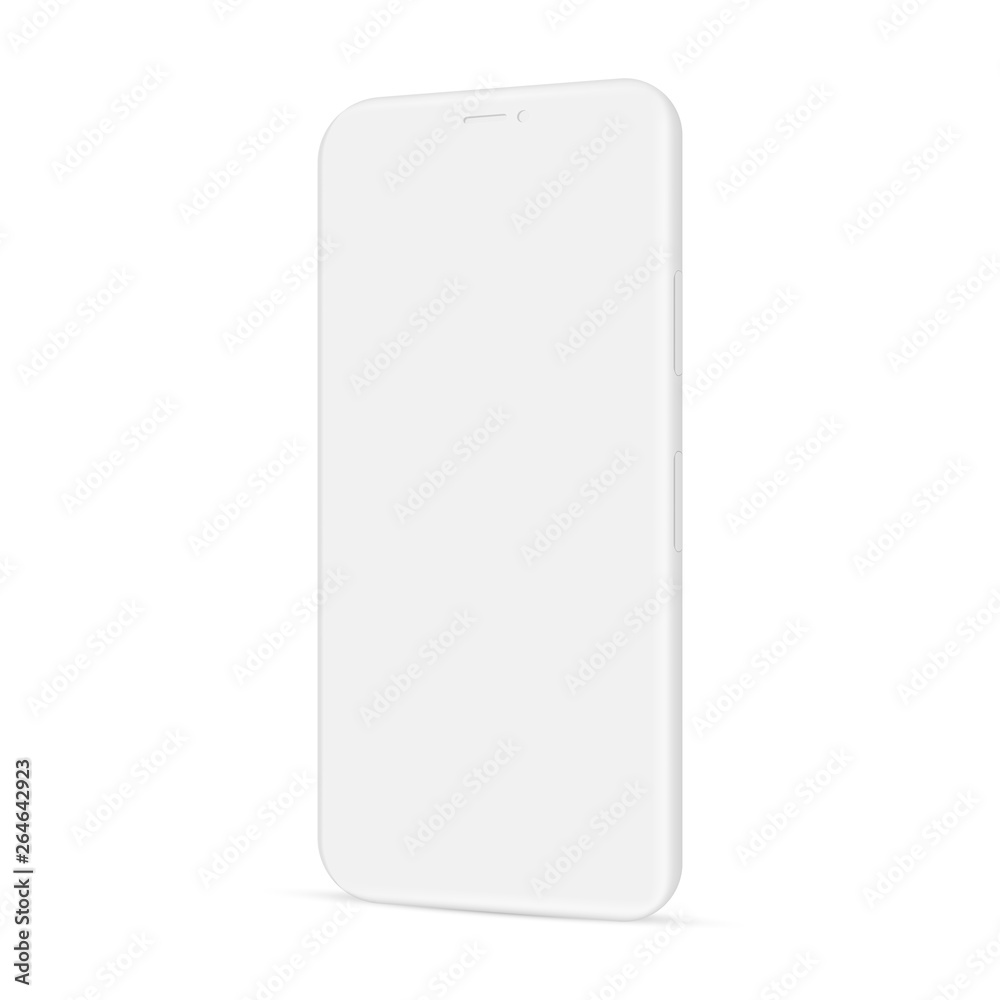 Clay smartphone mockup - side view. Vector illustration Clay smartphone mockup - side view. Vector illustration