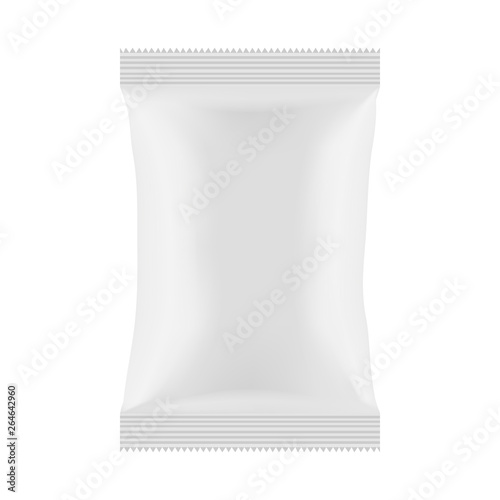 Snack bag mockup isolated on white background. Vector illustration