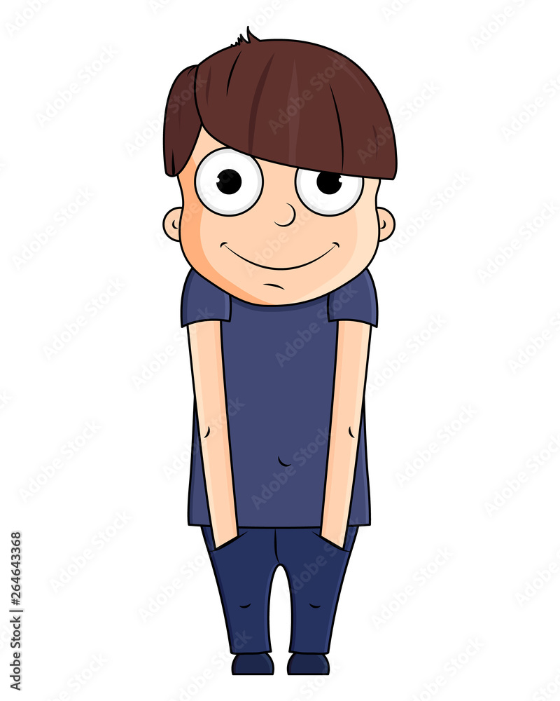 Cute cartoon boy with happy emotions. Vector illustration Cute cartoon boy with happy emotions. Vector illustration