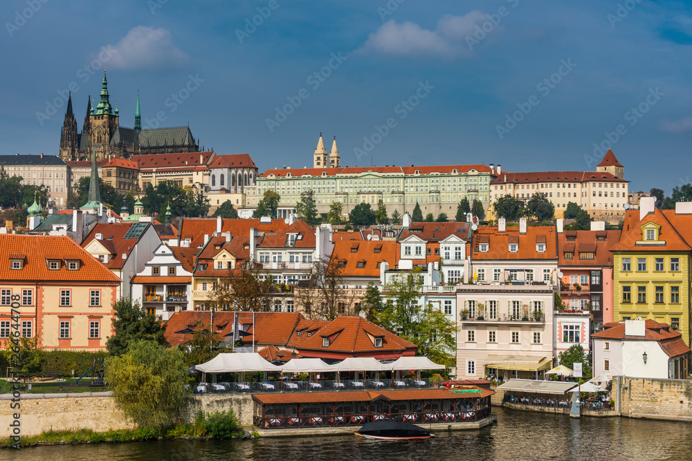Czech Republic, Prague, view on the castle of Prague and the Vltava Czech Republic, Prague, view on the castle of Prague and the Vltava