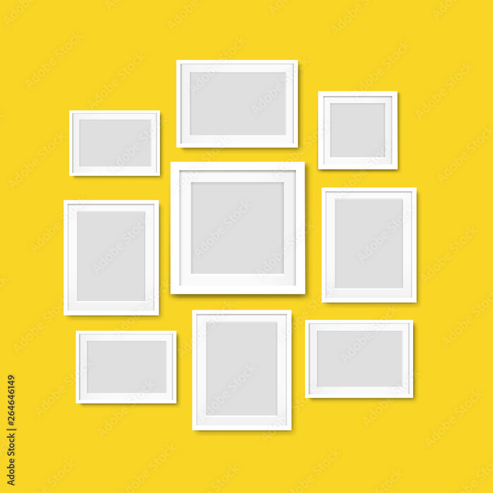 Picture Frame Isolated Yellow Background Picture Frame Isolated Yellow Background