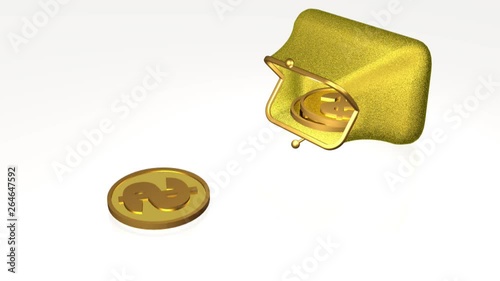 Coins and purse on white - business metaphor.