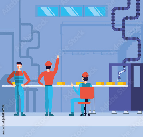 industrial workers in technified factory