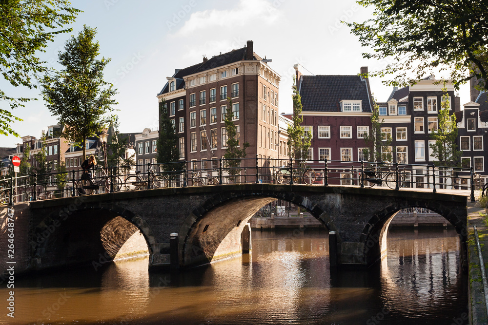 Cityscape of Amsterdam, capital of the Netherlands