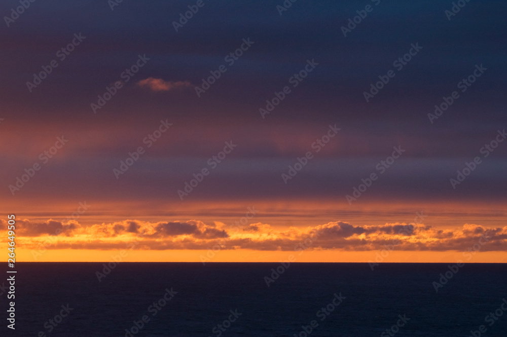 Sunset over Bay of Biscay, Atlantic Ocean
