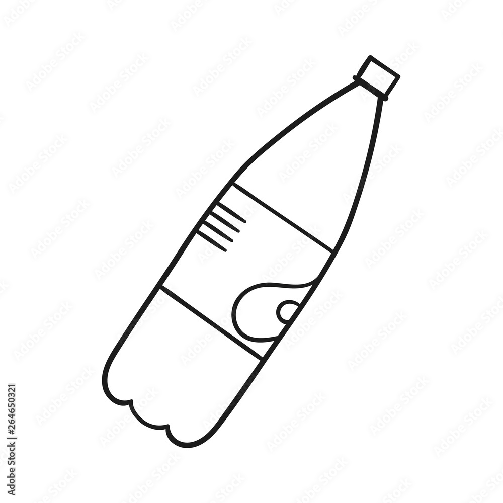 Beautiful hand-drawn outlined icon of a water bottle Beautiful hand-drawn outlined icon of a water bottle