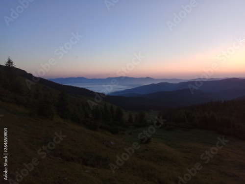 sunset in mountains