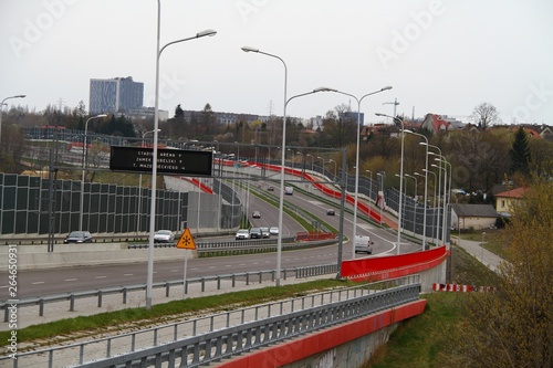 This is a view of Solidarnosci expressway in Lublin. April 16, 2019. Lublin, Poland. photo