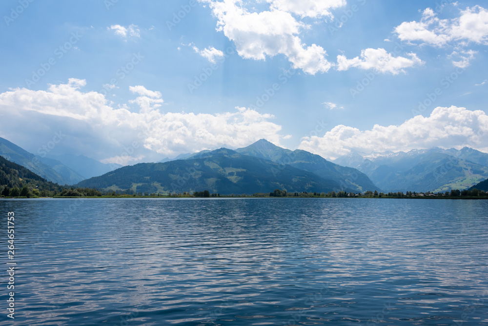 Lake Zell mountains clouds landscape no boat no people