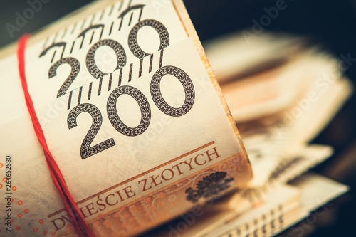 Roll of Polish Zloty Banknotes