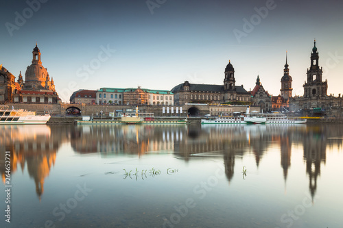 Cityscape of Dresden old town at Elbe River, Saxony. Germany