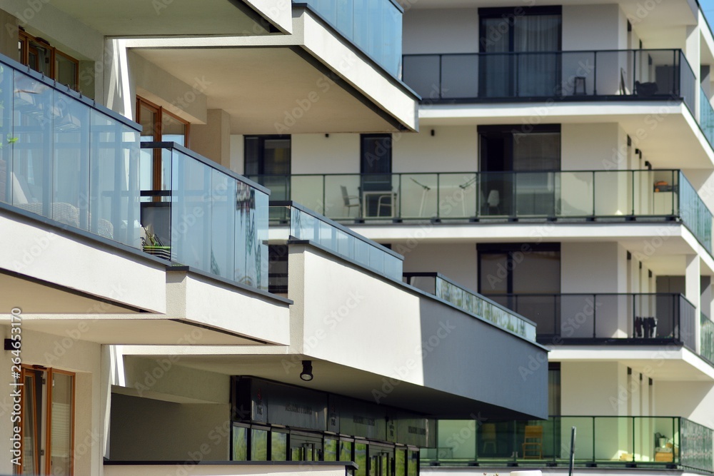 Fototapeta premium Architectural details of modern apartment building
