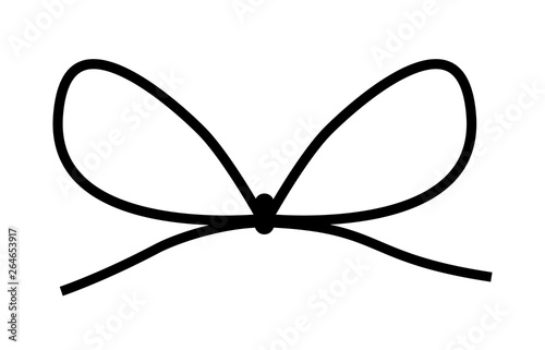 Black gift bow silhouette icon. Vector illustration