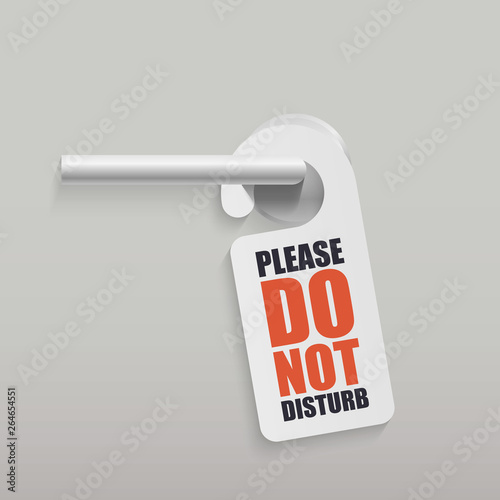 Door hanger mockup with handle. Vector