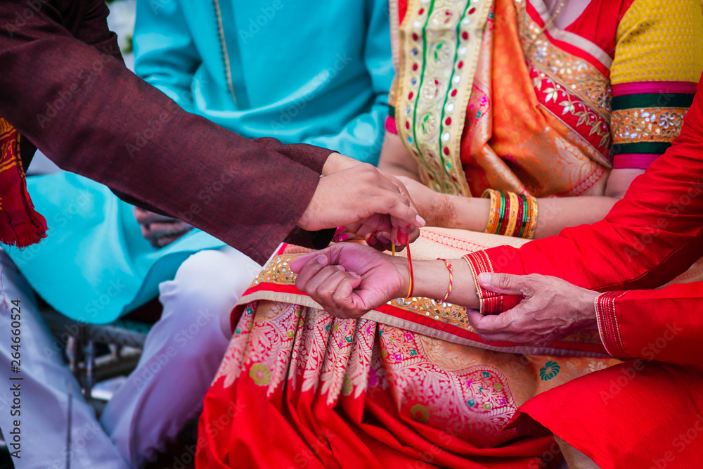 Indian pre wedding ceremony pooja ritual items