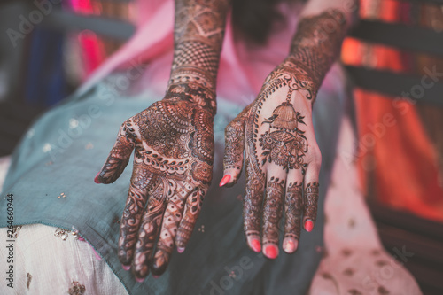 Indian bride's henna mehndi...