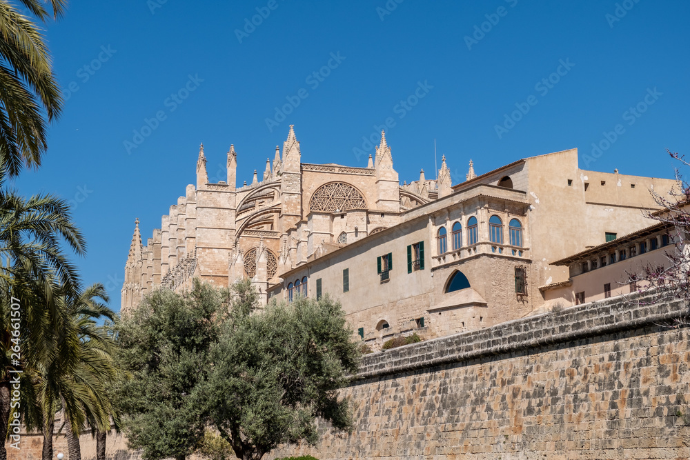 Catedral gótica de Santa María de Palma de Mallorca. Islas Baleares, España.