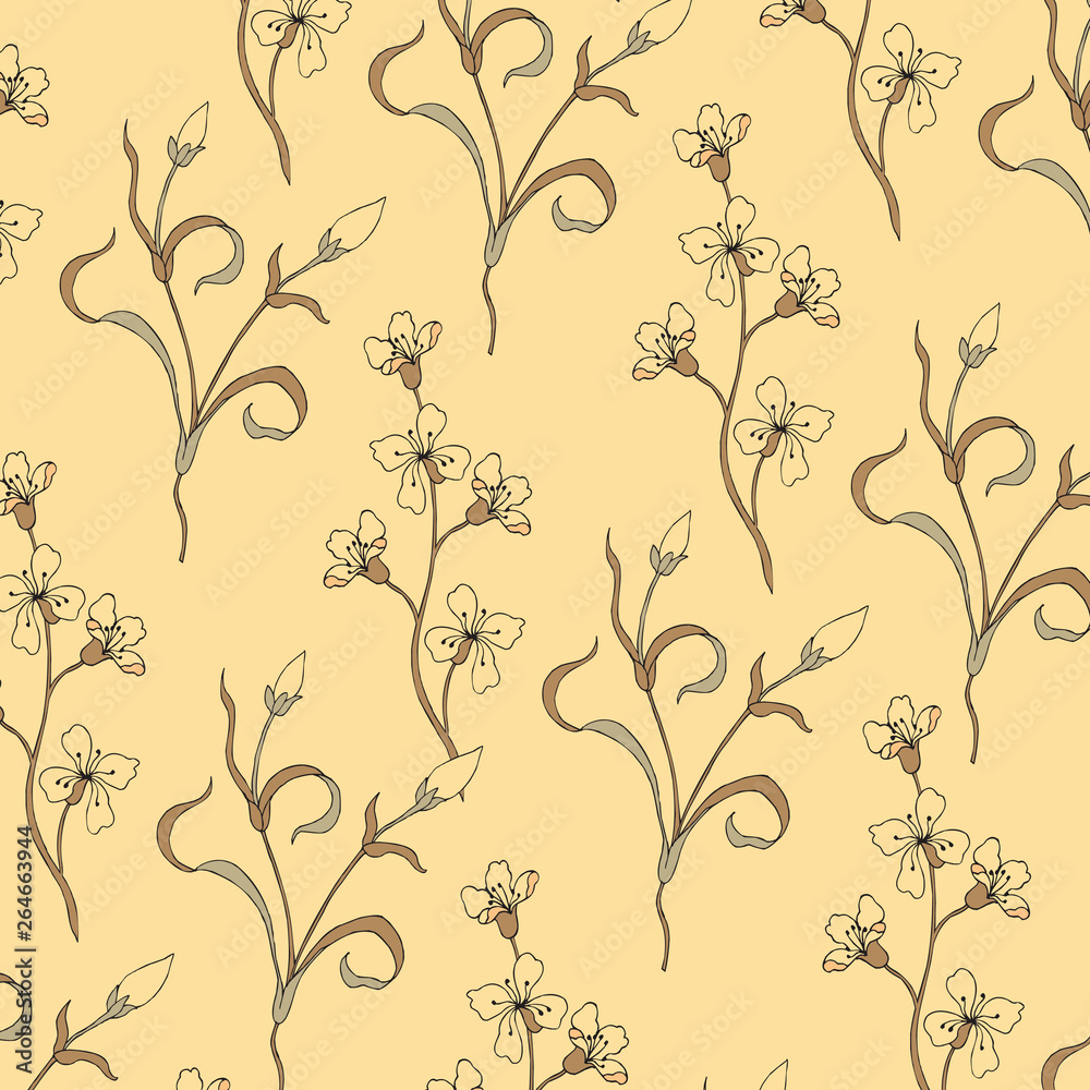 Fototapeta premium Fashionable pattern in small flowers. Floral background for textiles.