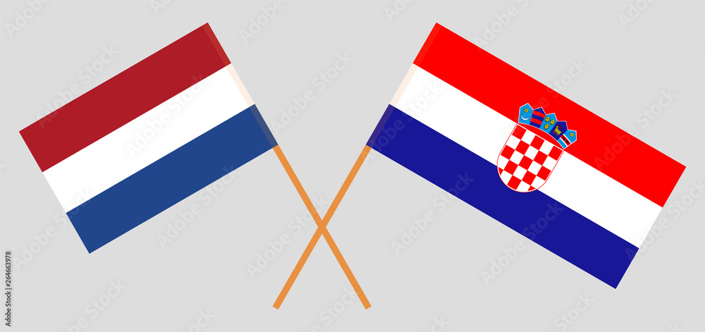 Croatia and Netherlands. The Croatian and Netherlandish flags. Official colors. Correct proportion. Vector