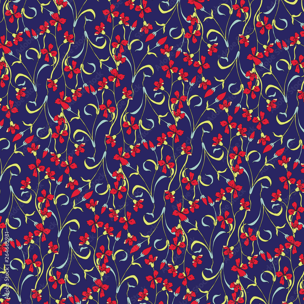 Fashionable pattern in small flowers. Floral background for textiles.