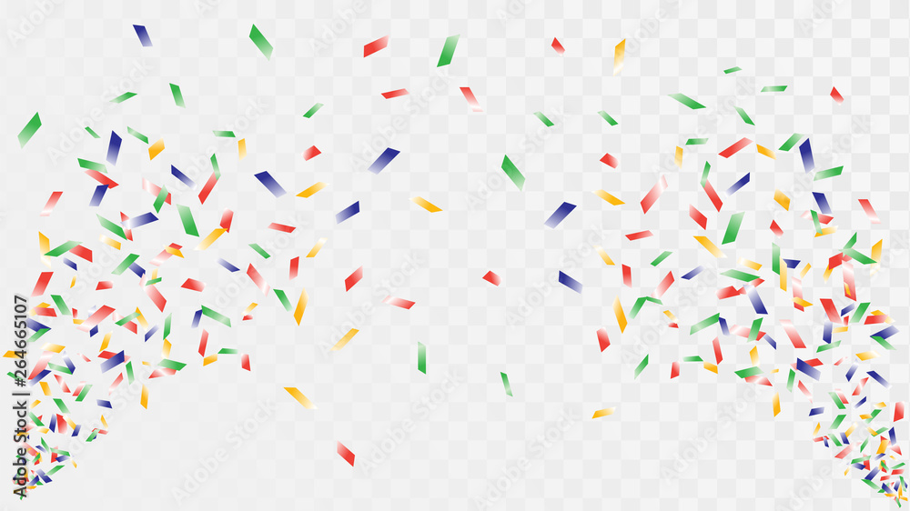 Shot of confetti crackers on a transparent background, celebration and celebration, fun decorations