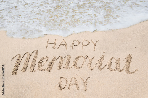 Memorial day background on the beach near ocean