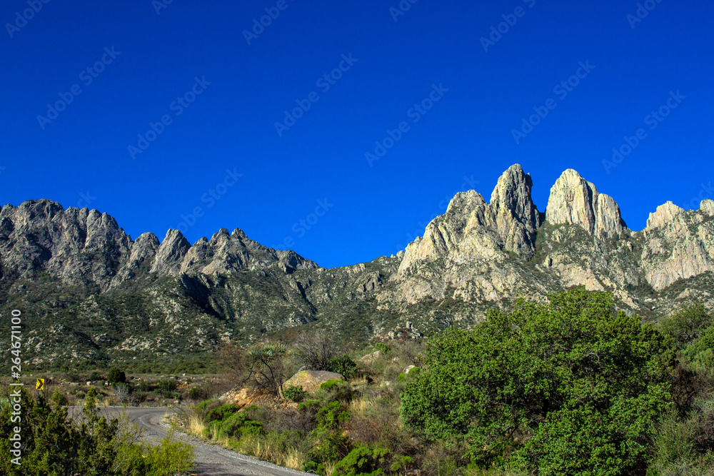 Road through Organ Mountains-Desert Peaks National Monument in New Mexico