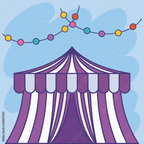 circus tent with garlands